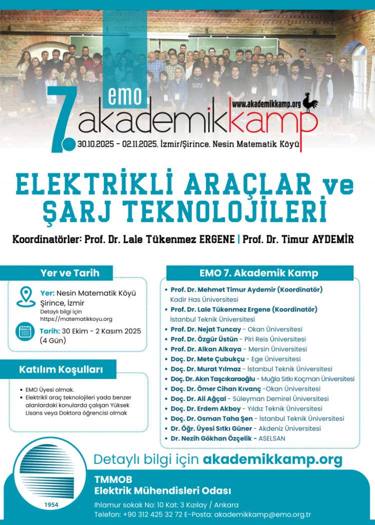 Lisansüstü öğrenciler için “Elektrikli Araçlar ve Şarj Teknolojileri” Akademik Kampı